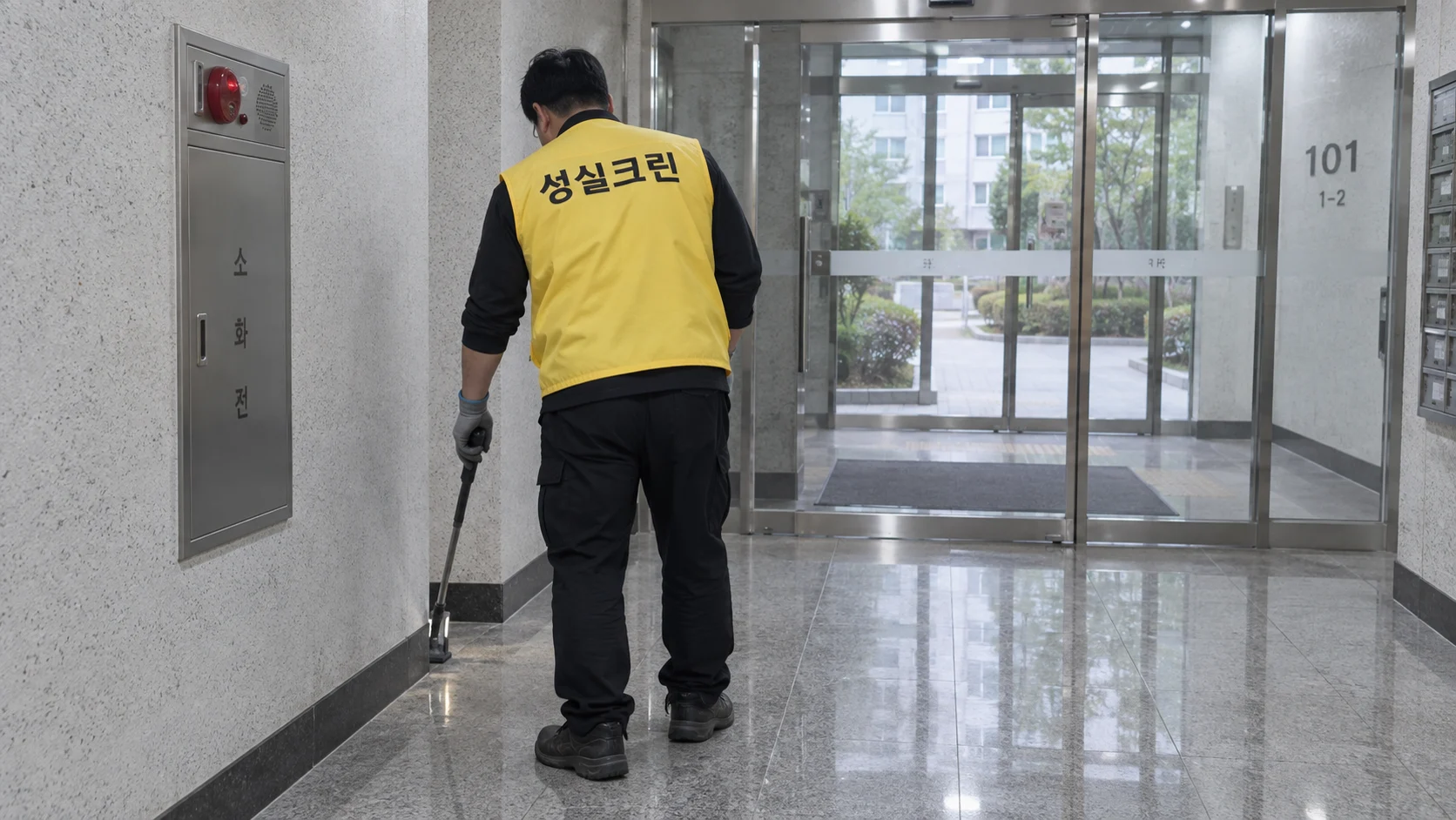 계단과 복도 공용부를 확인합니다