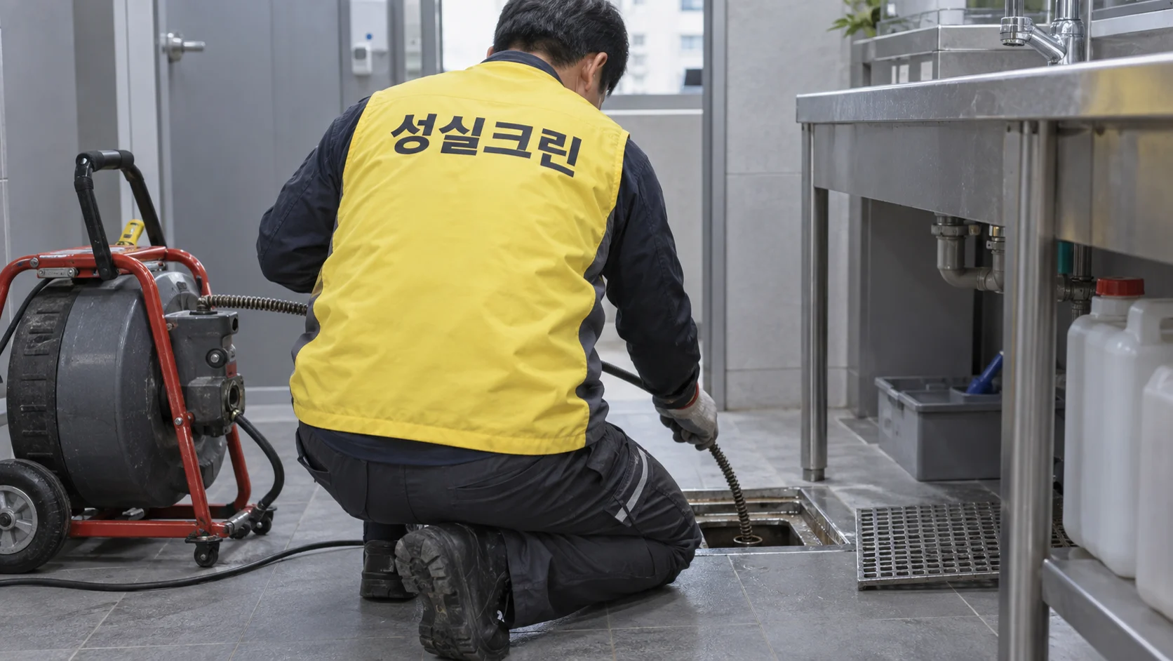배수관의 막힘 원인을 제거합니다