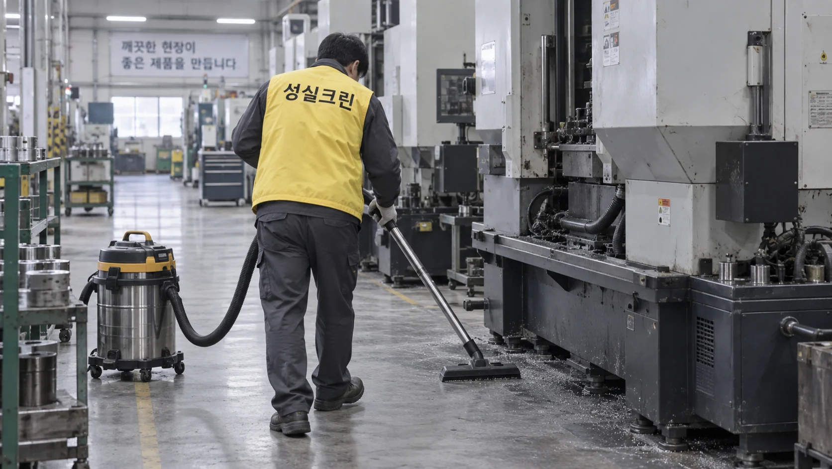 설비 주변 분진을 제거합니다
