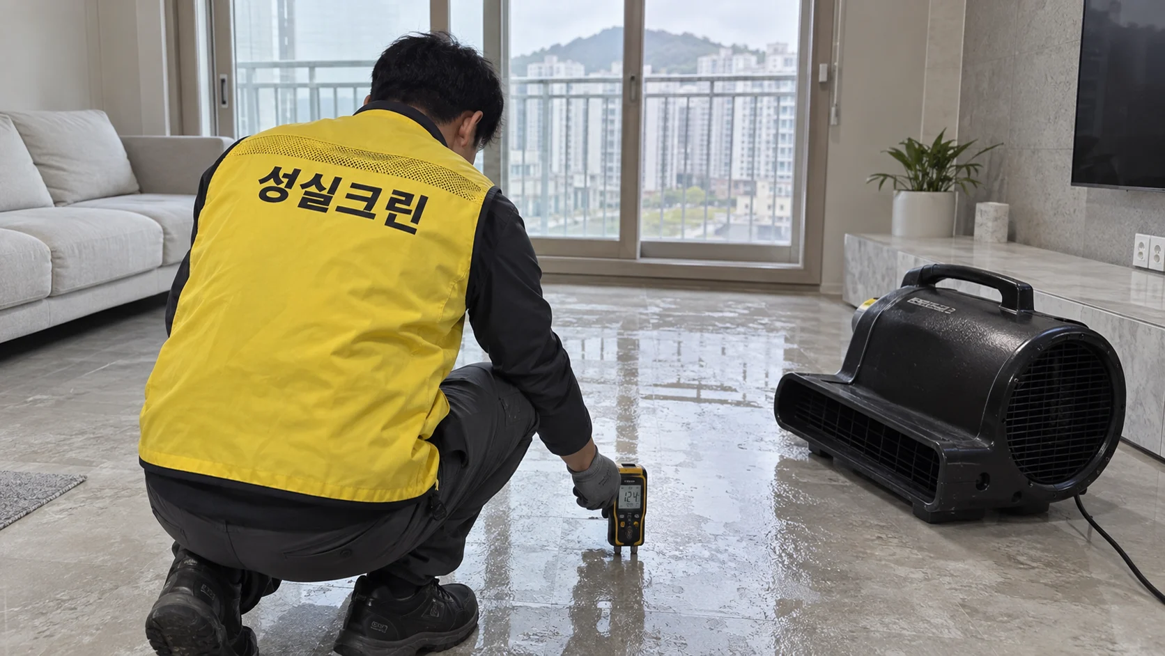 건조 상태와 잔여 습기를 확인합니다