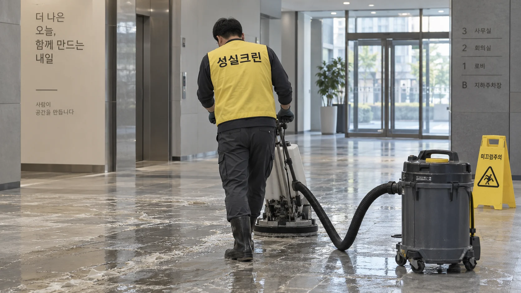 기존 왁스와 바닥 오염을 박리합니다